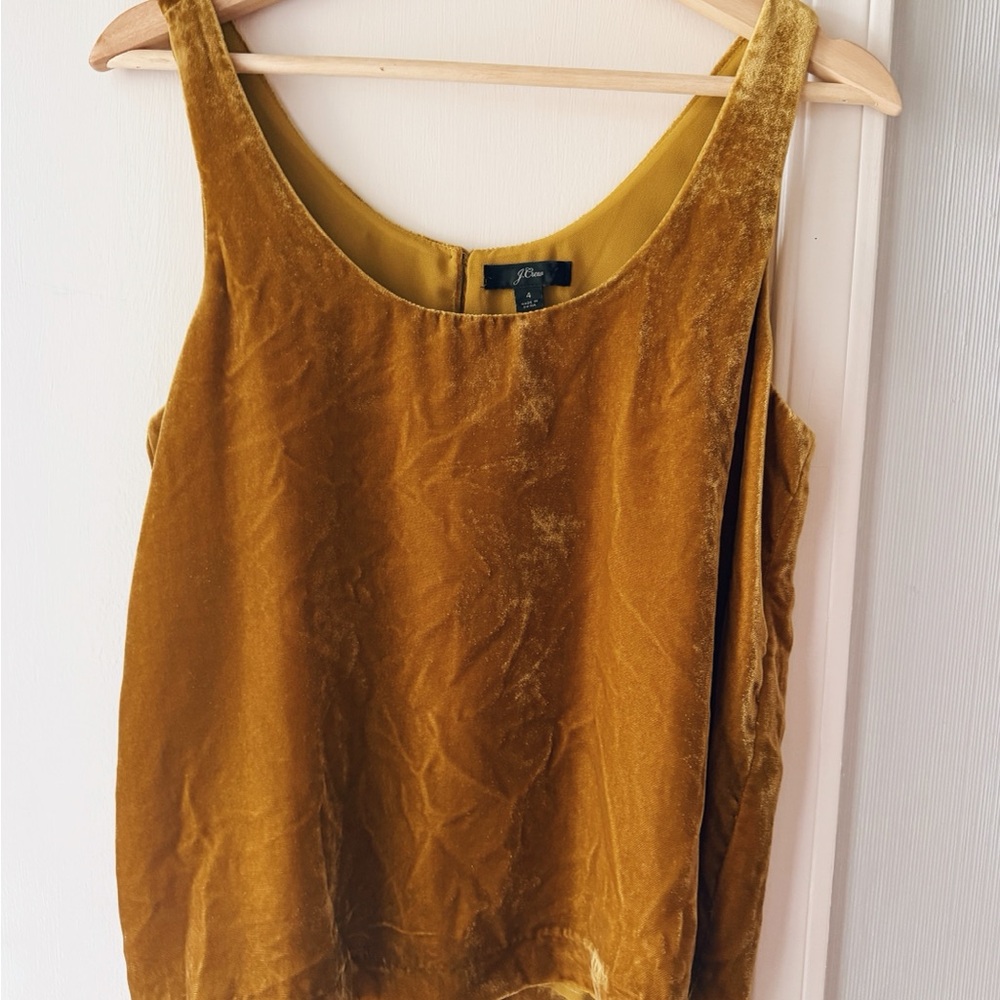 J. Crew Mustard Velvet Tank Top